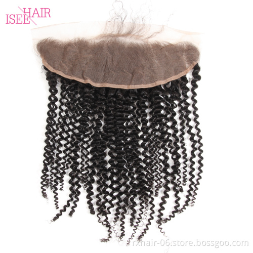 Brazilian Kinky Curly 360 Lace Frontal Remy Hair Hair Closure with Lace Frontal